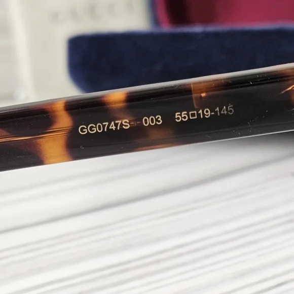 Gucci GG0747s 003 Round Sunglasses In Havana Green and Tortoise Shell NWT - Picture 4 of 10